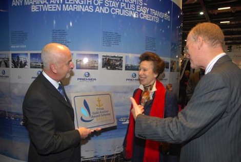 Image for article Princess Anne presents Port Solent marina with 5 Gold Anchors award